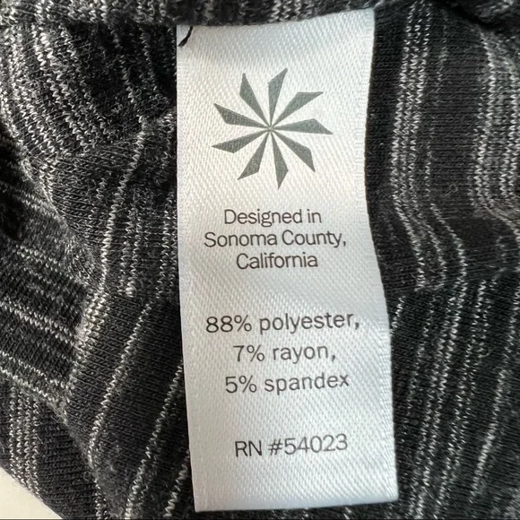 ATHLETA Dress Topanga Stretch Ruched Sides Long Sleeves Black Heather Gr… - Picture 12 of 13